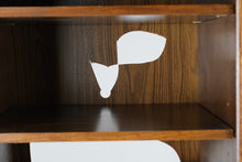 Load image into Gallery viewer, Pair of Mid Century Modern Oak Media Storage Bookcase Cabinets
