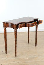 Load image into Gallery viewer, Maitland Smith Federal Style Flame Mahogany Three Drawer Console Table II
