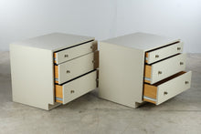 Load image into Gallery viewer, Pair of Contemporary Oversized White Three Drawer Nightstands
