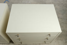Load image into Gallery viewer, Pair of Contemporary Oversized White Three Drawer Nightstands

