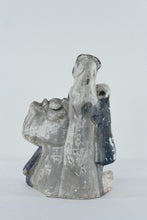 Load image into Gallery viewer, Antique-Style Chinese Polychrome Earthenware Figure Group – Scholar &amp; Attendant Folk Art Sculpture, 17” Tall
