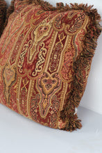 Load image into Gallery viewer, Hickory Chair 20 Inch Paisley Down Feather Throw Pillows Fringe Pair
