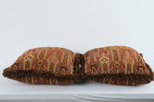 Load image into Gallery viewer, Hickory Chair 20 Inch Paisley Down Feather Throw Pillows Fringe Pair
