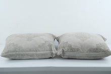 Load image into Gallery viewer, Pottery Barn Set of 3 Gray Medallion Velvet Throw Pillows 22 Inch
