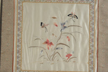 Load image into Gallery viewer, Vintage Chinese Silk Embroidery Birds Butterflies Flowers Framed Pair 20 x 20
