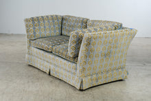 Load image into Gallery viewer, Vintage 1970 Thomasville Velvet Sofa in Blue and Olive Patterned Velour II
