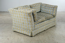 Load image into Gallery viewer, Vintage 1970 Thomasville Velvet Sofa in Blue and Olive Patterned Velour II

