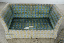 Load image into Gallery viewer, Vintage 1970 Thomasville Velvet Sofa in Blue and Olive Patterned Velour II
