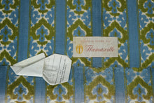 Load image into Gallery viewer, Vintage 1970 Thomasville Velvet Sofa in Blue and Olive Patterned Velour II
