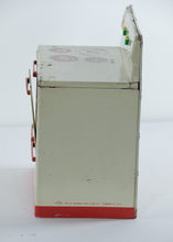 Load image into Gallery viewer, Vintage 1950s Wolverine Tin Toy Oven #2 – Red &amp; White Metal Play Stove with Opening Door
