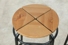Load image into Gallery viewer, Pair of Wood and Black Metal Counter Height Bar Stools
