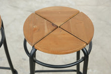 Load image into Gallery viewer, Pair of Wood and Black Metal Counter Height Bar Stools
