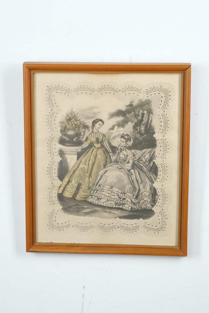 Hand-Colored Godey’s Fashion Print – H40447 (Victorian Ladies Scene #2)