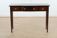 Load image into Gallery viewer, Mahogany Console Table with Three Drawers and Brass Hardware

