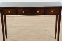 Load image into Gallery viewer, Mahogany Console Table with Three Drawers and Brass Hardware
