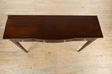 Load image into Gallery viewer, Mahogany Console Table with Three Drawers and Brass Hardware
