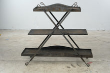 Load image into Gallery viewer, Ornate Iron 3 Tier Plant Stand Folding Garden Display Shelf 43 Inch
