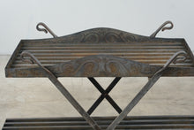 Load image into Gallery viewer, Ornate Iron 3 Tier Plant Stand Folding Garden Display Shelf 43 Inch

