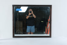 Load image into Gallery viewer, Vintage Wood Framed Vanity Mirror 31 x 37 Dark Walnut Dresser Mirror
