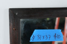Load image into Gallery viewer, Vintage Wood Framed Vanity Mirror 31 x 37 Dark Walnut Dresser Mirror
