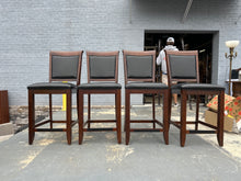 Load image into Gallery viewer, Counter Height Dining Table Set with 4 Leather-Back Chairs
