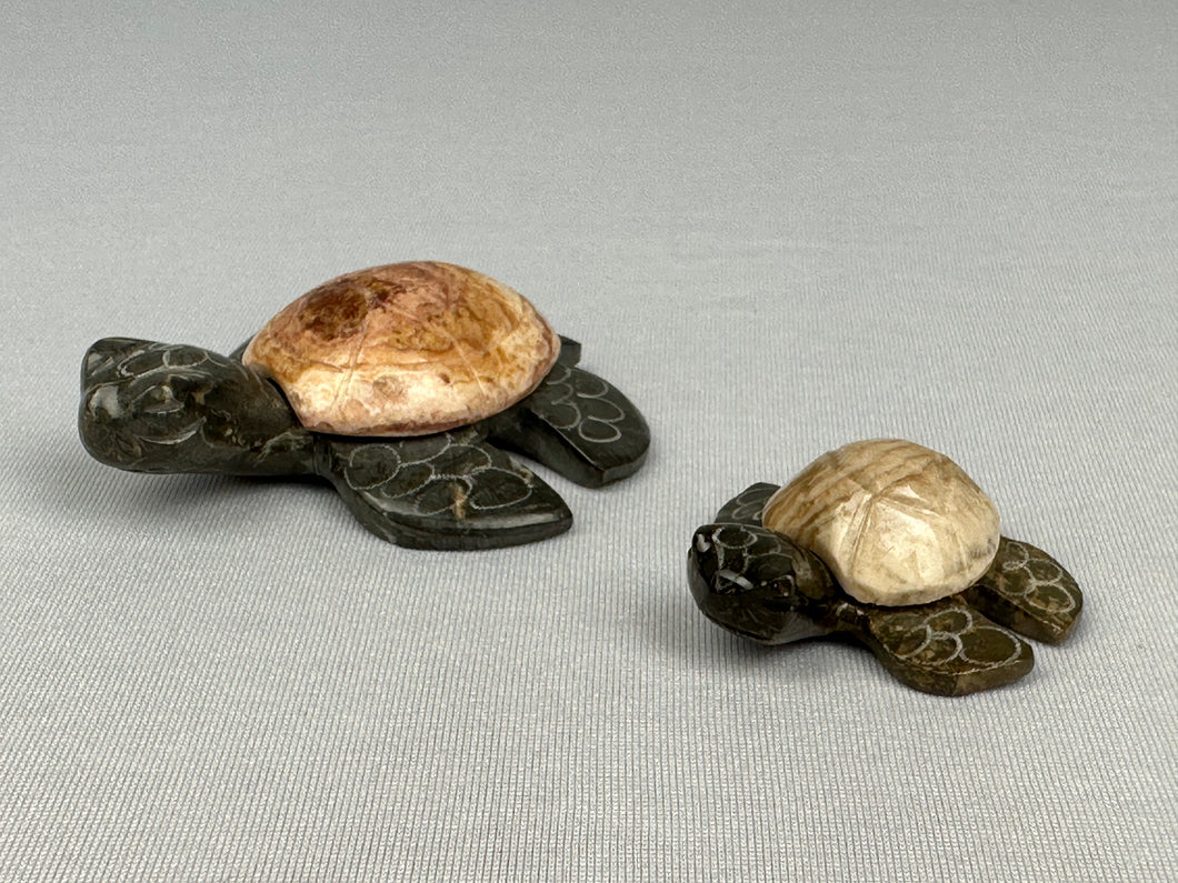 Pair of Marble Carved Turtles