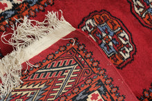 Load image into Gallery viewer, Antique Pakistani Bokhara Hand Knotted Wool Runner Rug Red Geometric 32x120
