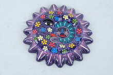 Load image into Gallery viewer, Mexican Folk Art Sun Moon Face Wall Plaque Hand Painted Pottery 9 Inch
