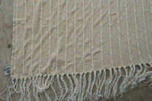 Load image into Gallery viewer, Textillery Weavers Rose Cream Chenille Throw Blanket 35 x 66 Fringed
