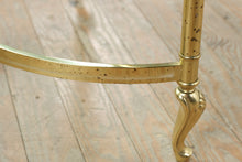 Load image into Gallery viewer, Hollywood Regency Brass Coffee Table with Glass Top and Claw Feet
