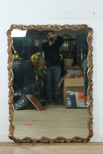 Load image into Gallery viewer, Vintage Hollywood Regency Gold Gilt Wall Mirror Ornate Metal Frame 39 x 55

