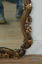 Load image into Gallery viewer, Vintage Hollywood Regency Gold Gilt Wall Mirror Ornate Metal Frame 39 x 55

