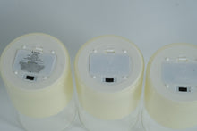 Load image into Gallery viewer, Set of 3 Battery-Powered LED Flameless Candles – Cream with Clear Glass Holders

