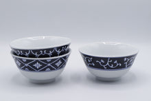 Load image into Gallery viewer, Pier 1 Blue White Porcelain Rice Bowls Set of 3 Hand Painted
