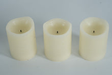 Load image into Gallery viewer, Set of 3 Battery-Powered Flameless Candles – Realistic Flickering LED Pillar Candles
