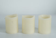 Load image into Gallery viewer, Set of 3 Battery-Powered Flameless Candles – Realistic Flickering LED Pillar Candles
