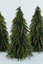 Load image into Gallery viewer, Christmas Tabletop Trees Set of 3 Glittered Evergreen Pinecone Decor 18 Inch

