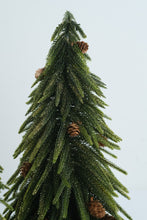 Load image into Gallery viewer, Christmas Tabletop Trees Set of 3 Glittered Evergreen Pinecone Decor 18 Inch
