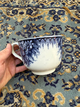 Load image into Gallery viewer, Antique Keller &amp; Guérin Lunéville Oversized Cup – Flow Blue Floral Motif, French Porcelain c.1890s
