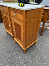 Load image into Gallery viewer, Pair of Tall German Nightstands with Marble Tops
