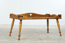Load image into Gallery viewer, Vintage Traditional Maple Serving Tray Coffee Table with Turned Legs
