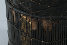 Load image into Gallery viewer, Handwoven Reed Basket Set of Three Rustic Lidded Storage Containers
