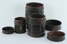 Load image into Gallery viewer, Handwoven Reed Basket Set of Three Rustic Lidded Storage Containers

