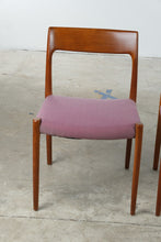 Load image into Gallery viewer, Set of 3 Mid Century Modern Teak Dining Chairs with Upholstered Seats
