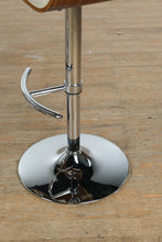 Load image into Gallery viewer, Set of 3 Santi Adjustable Barstools – Walnut &amp; Cream with Chrome Base
