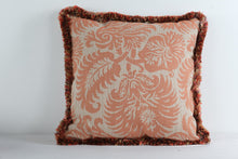 Load image into Gallery viewer, Set of 3 Decorative Throw Pillows 21x21 Down Filled Coral Pattern Velvet Back
