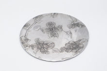 Load image into Gallery viewer, Silver Tone Dogwood Floral Trivets Set of 3 Graduated Round Table Protectors
