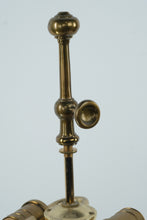 Load image into Gallery viewer, Vintage Brass Triple-Candle Table Lamp – Regency Style Electric Candlestick Lamp 27&quot; Tall
