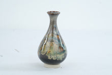 Load image into Gallery viewer, Chinese Art Pottery Drip Glaze Bud Vase Multicolor Pear Shape 5 Inch
