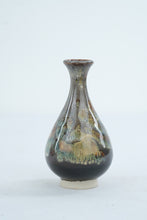 Load image into Gallery viewer, Chinese Art Pottery Drip Glaze Bud Vase Multicolor Pear Shape 5 Inch
